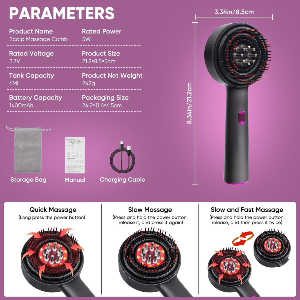 ⏰LAST DAY SALE 50% OFF✨ Electric Guided Liquid Conditioning Hair Massage Comb