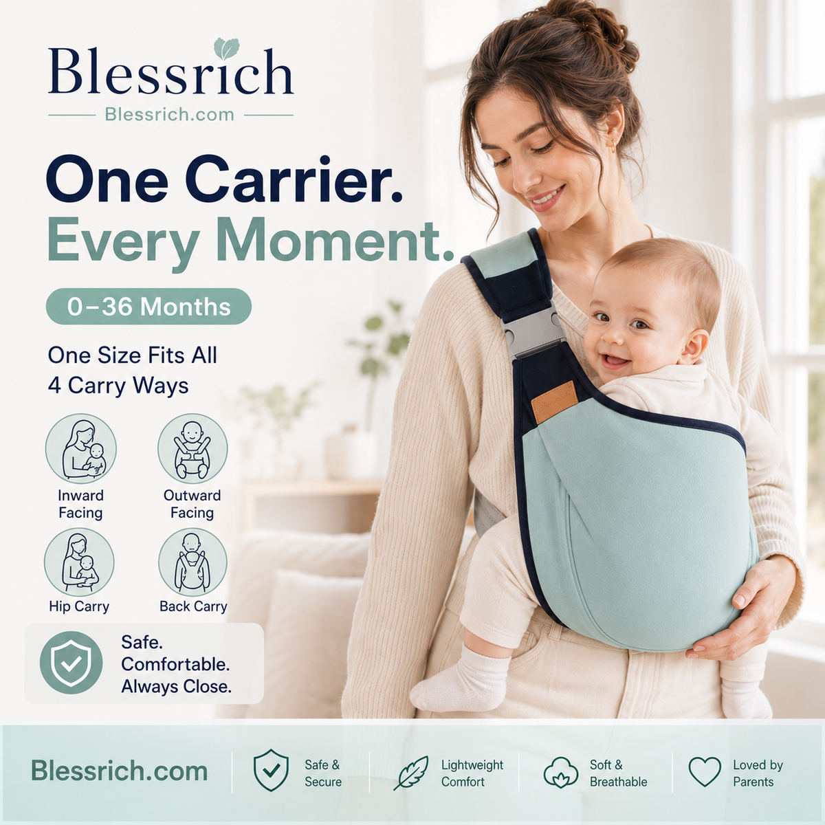 🎉 2026 Sale — Over 30,000 Sold! 👶 4-in-1 Breathable Baby Carrier – 0-36 Months, Front/Back/Facing In/Out – Hands-Free Comfort for Parent & Baby! ✨
