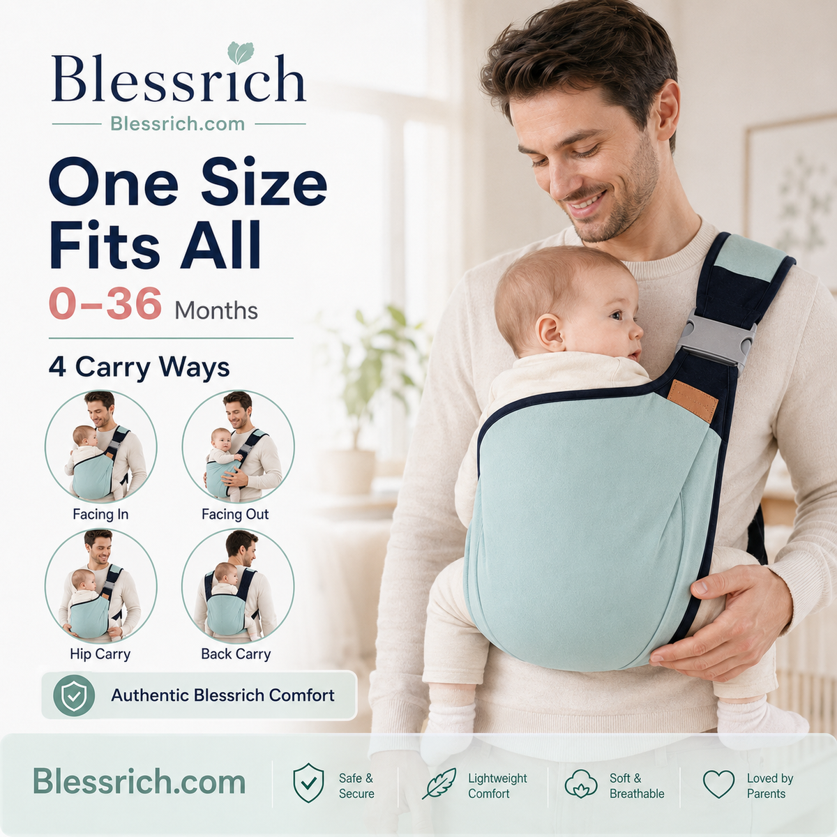 🎉 2026 Sale — Over 30,000 Sold! 👶 4-in-1 Breathable Baby Carrier – 0-36 Months, Front/Back/Facing In/Out – Hands-Free Comfort for Parent & Baby! ✨