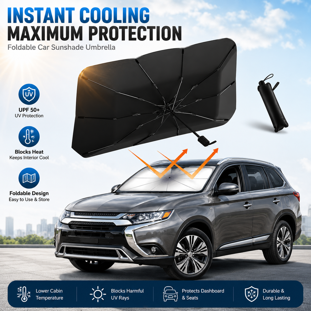 🏆LAST DAY SALE 60% OFF!!💕SunShade Foldable Heat Protector™☀️UK