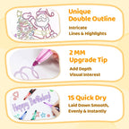 🎅Christmas Special Deals £7.95!!⚡50K+ SOLD!🎁Double Outline Glitter Coloring Pen Set