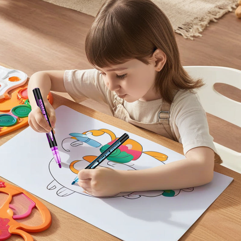🎅Christmas Special Deals £7.95!!⚡50K+ SOLD!🎁Double Outline Glitter Coloring Pen Set