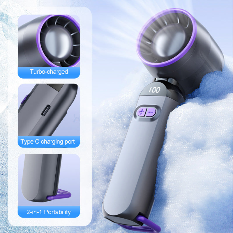 🏆 Last Day Special Price £9.99 ! 🔥Buy more save more💨 Portable Handheld Turbo Fan – Super Powerful Breeze, Ultra-Light & Perfect for Travel ⚡🌬️